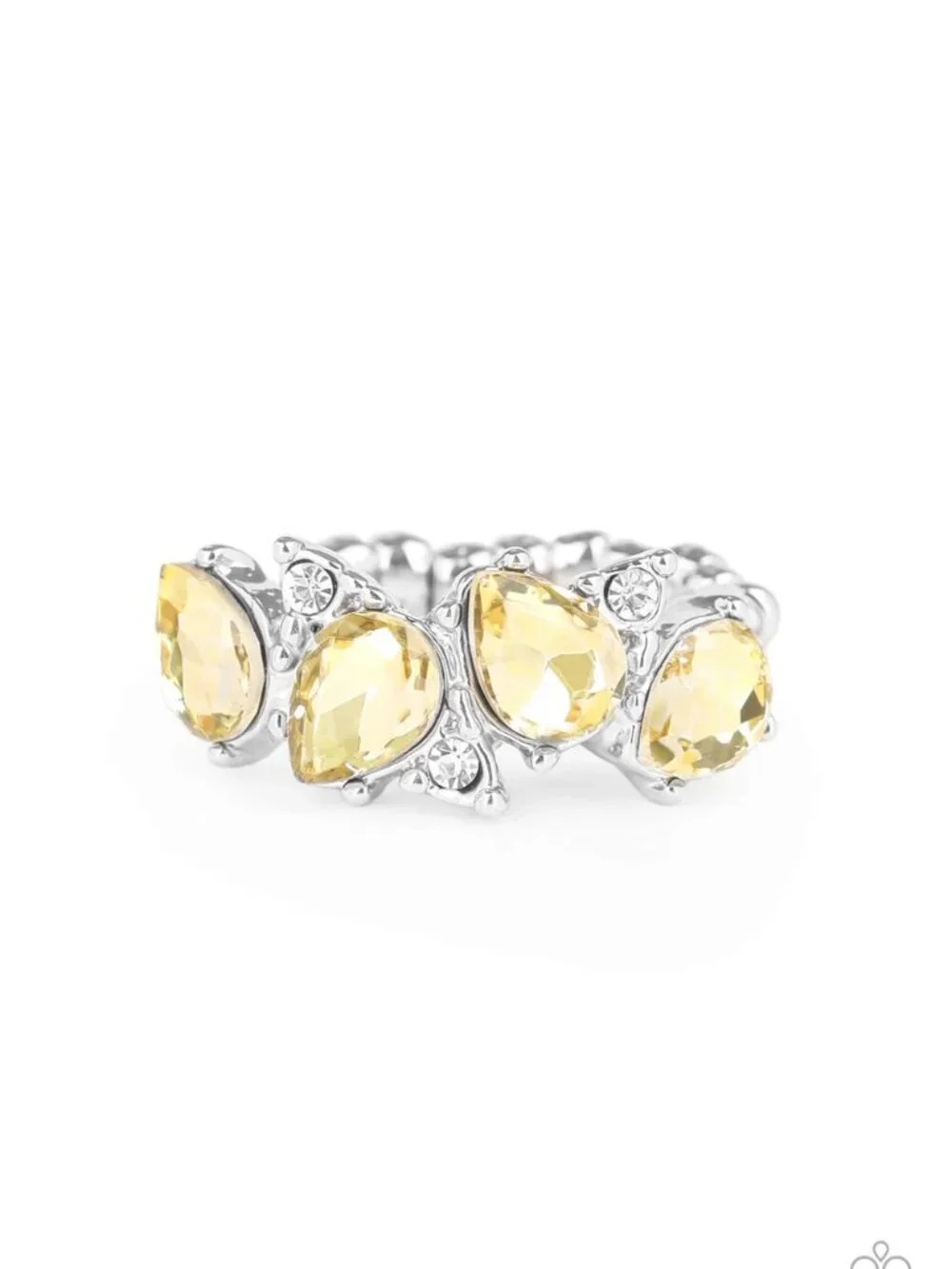 Paparazzi Jewelry Accessories - Majestically Modern - Yellow Ring - Vintage